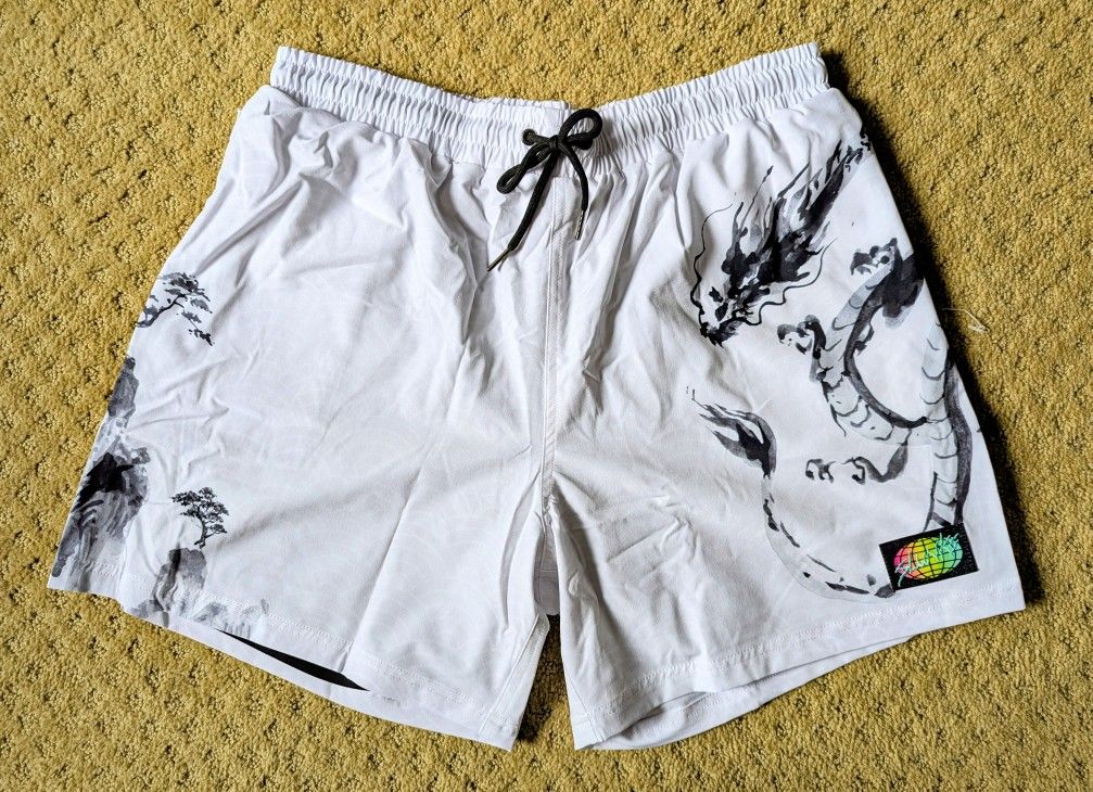 NWT Custom rare B/W Dragon Slunks Mens Volleyball Exclusive Limited edition short size L or XL