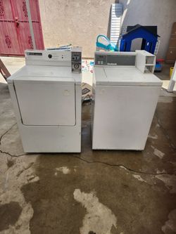 Commercial coin operated HUEBSCH Washer and MAYTAG commercial gas dryer
