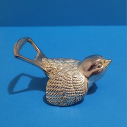 Vintage Silver-Plated Bottle & Can Opener - Decorated Bird Figure.