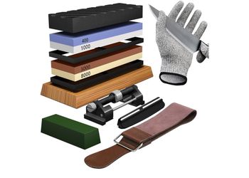 Knife Sharpening Stone Kit, Premium 4 Side Grit 400/1000 3000/8000 Whetstone Knife Sharpener Tool,