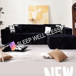 NEW BLACK SECTIONAL SOFA 