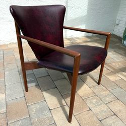 Vintage Danish Modern Style Oxblood Armchair