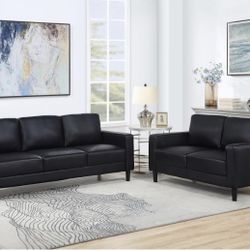 Black Sofa And Loveseat Set Brand New