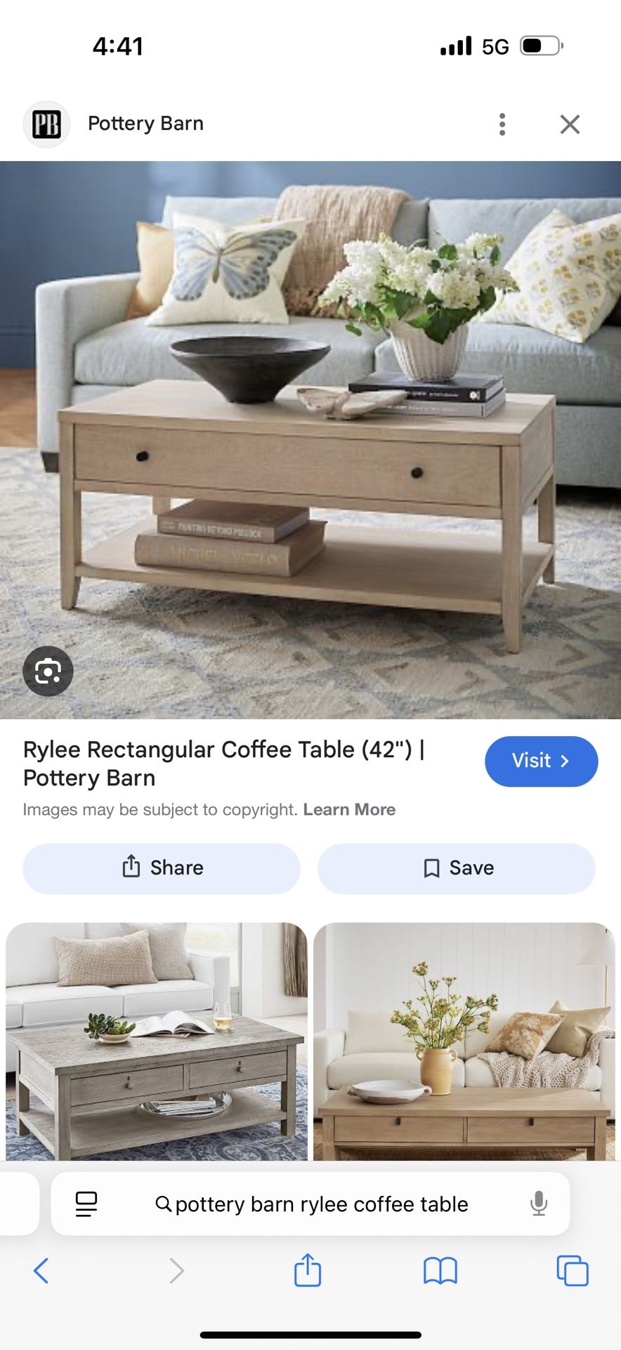 Pottery Barn Rylee Coffee Table And Media Console 