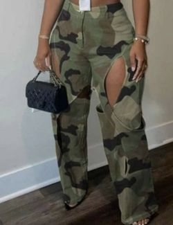 Camo Cut Out Pants