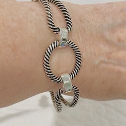 Bracelet Silver Plated Size 8” Long 