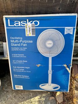 Lasko 16 Inch Oscillating 3 Speed Adjustable Pedestal Stand Fan