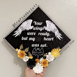 Personalize Customizable Graduation Cap Topper /  Permanent Cap Design