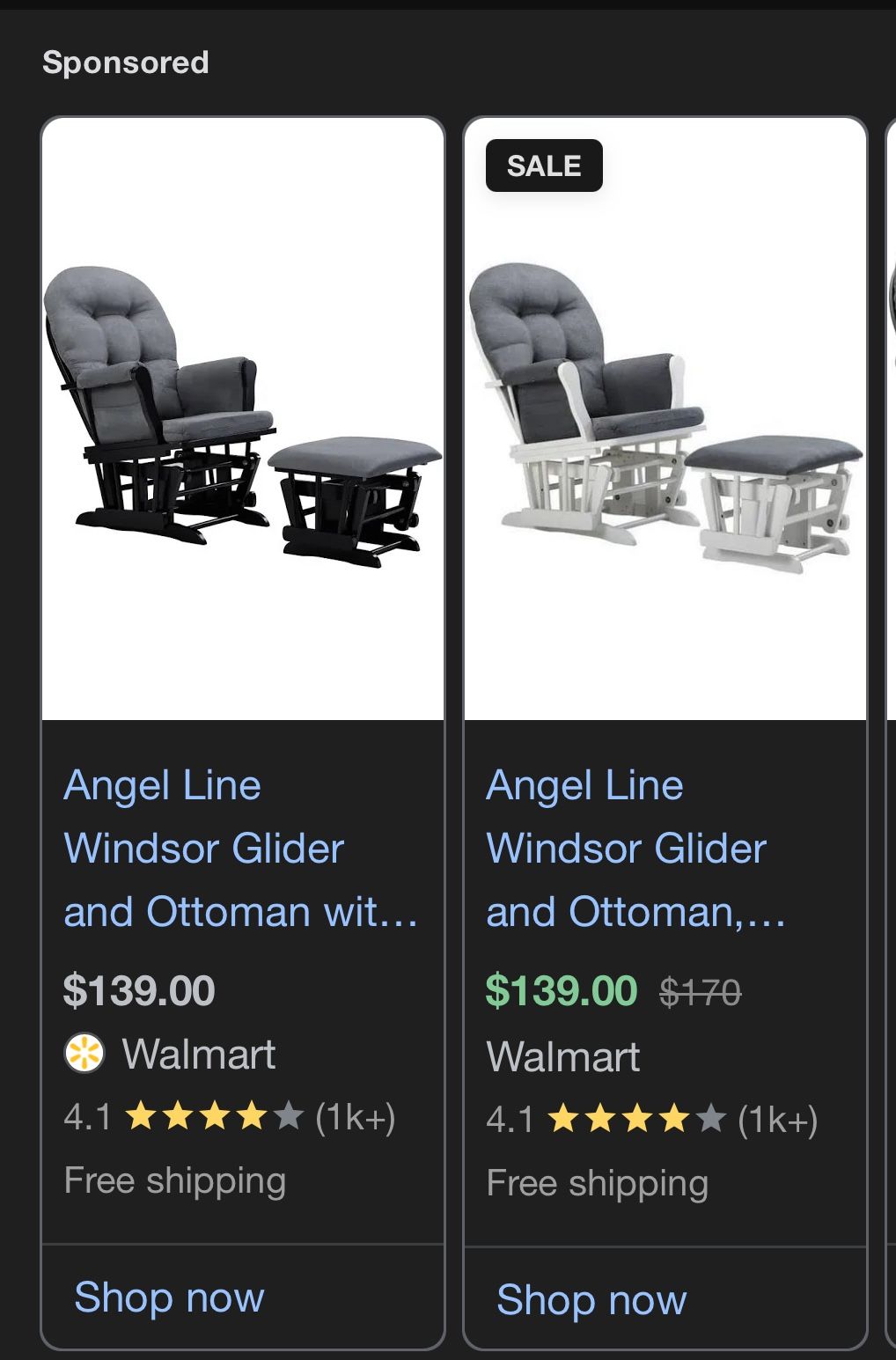 Angel Line Glider And Ottoman