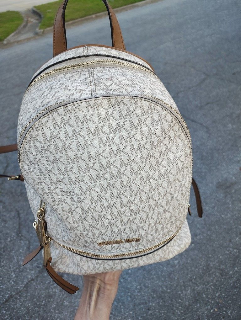 Michael Kors Mini Backpack Rucksack White MK Logo