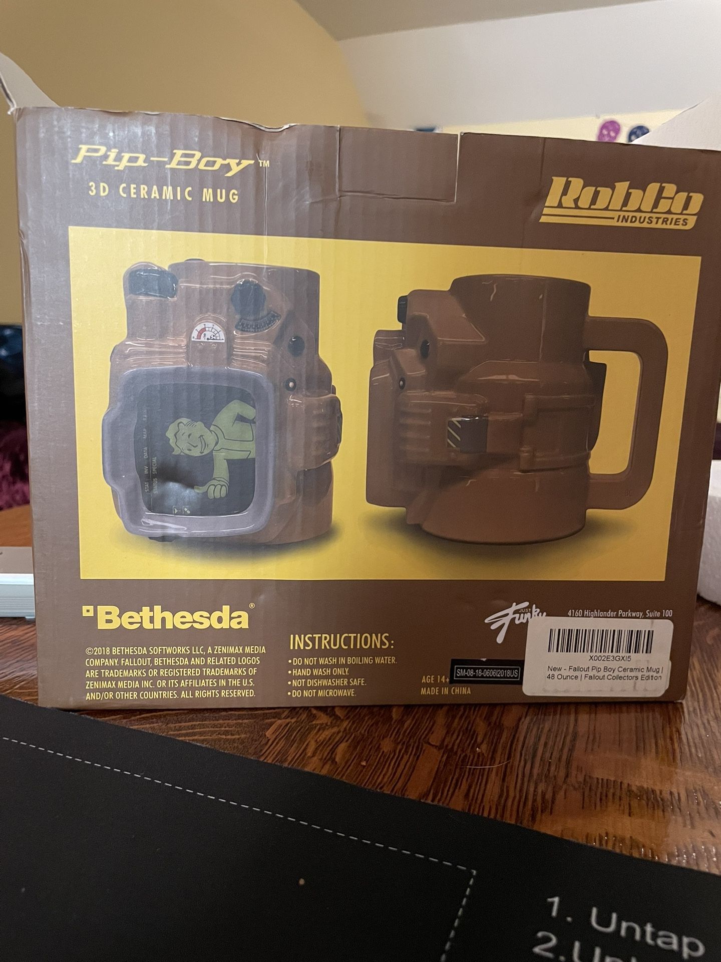 Pip Boy, 3-D Ceramic Mug. Fallout Video game