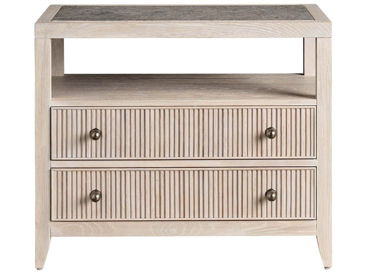 Carmen White Oak Two Drawer Nightstand