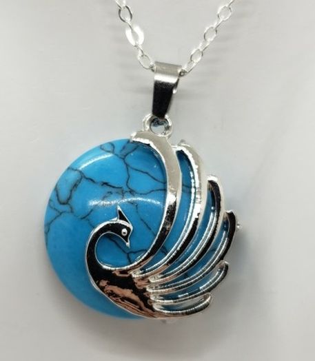 Turquoise Phoenix Silver Necklace