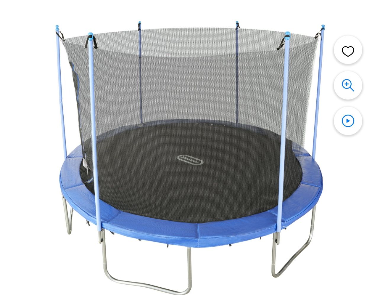 Little Tikes Mega 12' Trampoline with Enclosure with Safety Net and Built in Safety Features, Backyard Outdoor Play, Blue For Kids Boys Girls Ages 6