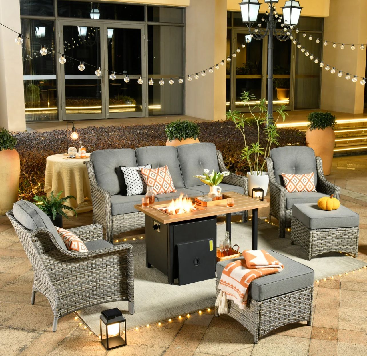 Brand New Patio Outdoor Furniture Set With Fire Pit 