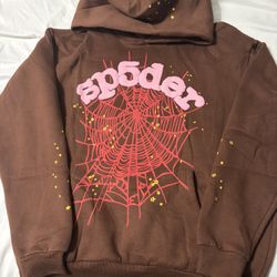 Brown Sp5der Hoodie Size L