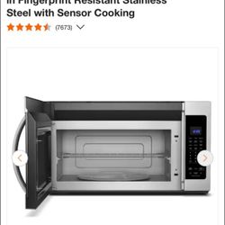 Whirlpool 1.9 cu. ft. Over the Range Microwave in Fingerprint Resistant Stainless Steel with Sensor Cooking 