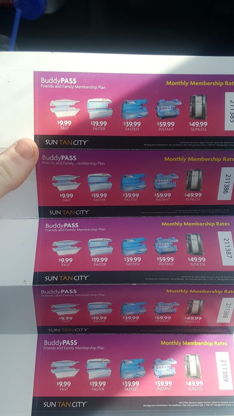 Sun tan city buddy pass