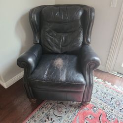 Taylor King Top‑Grain Leather Wingback Club Chair – Nailhead Trim