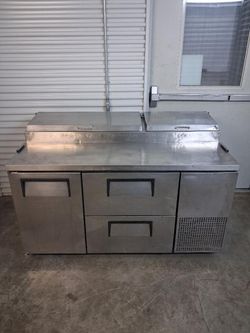 True Commercial Stainless Steel Cooler Pizza Prep Station Fridge Refrigerator
