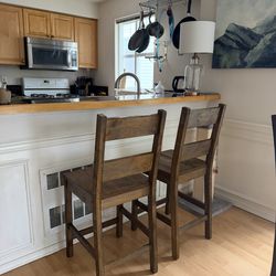 2 Coleman Counter Height Stools Rustic Golden Brown (Set of 2)