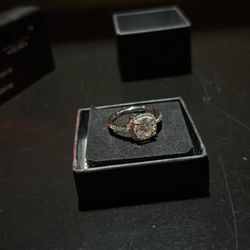 2ct Moissanite Engagement/Promise Ring (Adjustable Band) 