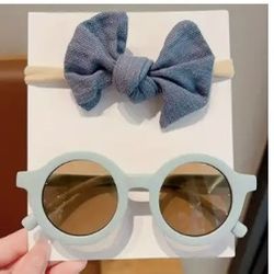 Multi Color Choice- Baby Sunglasses And Headband Set 