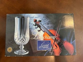 8 NIB Vintage Longchamp Cristal d’Arques 8 glasses