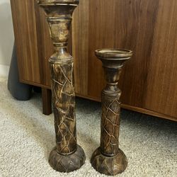Wooden Candle Holder Set 