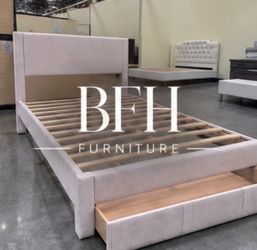 Full size pink tufted bed with orthopedic mattress included