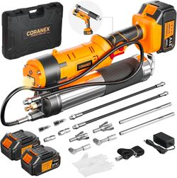 12000 PSI Cordless Grease Gun | 2×4Ah Batteries | 40" Flexible Hose
2-in-1 Design, Longer Runtime,