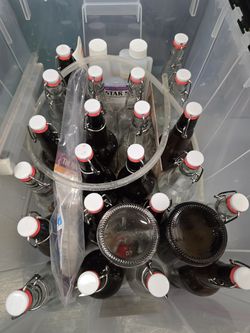 Brewing Accessories  - hydrometer, thermometer, airlocks, Flip top bottles