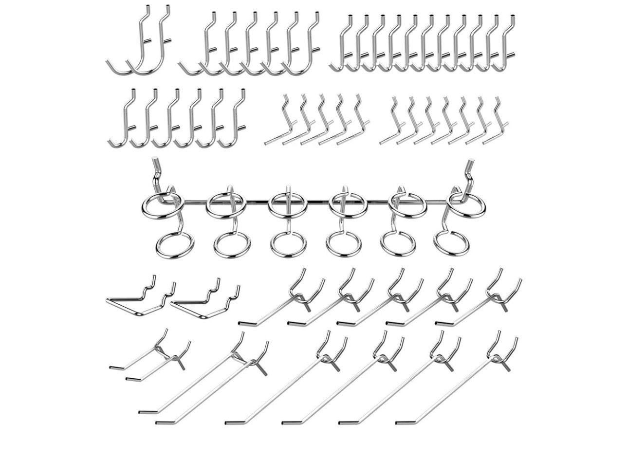 Stark 50 Piece Pegboard Hook Assortment NEW Unopened 90622 Chrome Plated