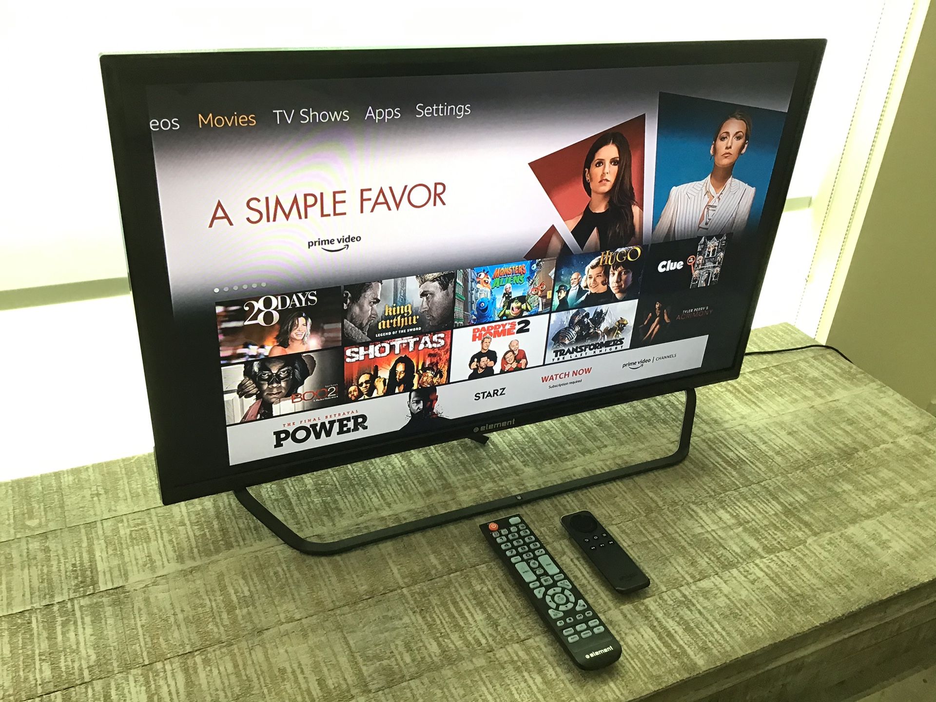 ***AVAILABLE NOW*** 32 inch Element TV with Remote and Smart WiFi TV Device / Amazon Fire TV Stick with Fire TV Stick Remote!