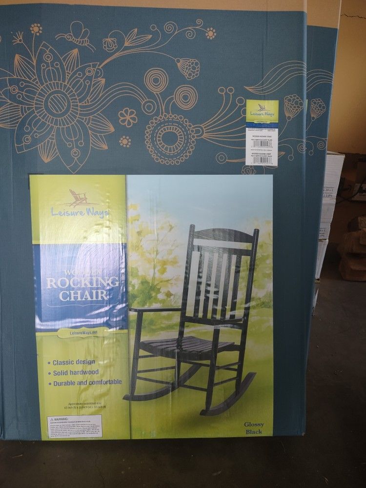 Two Black Hardwood Rocking Chairs