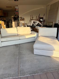 Light Gray Fabric Sofa and Chaise Set