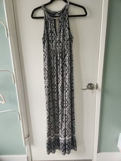 Ladies Black And White Maxi Dress
