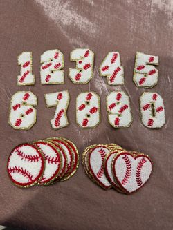 Baseball Chenille Iron-On Patches Set