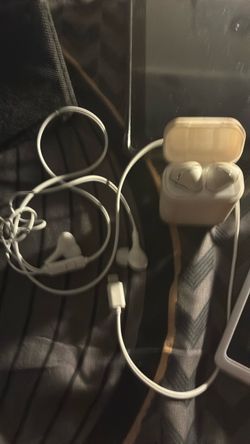 Two pairs of Apple headphones