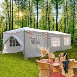 10x30 Party Tent, Heavy Duty Outdoor Tents for Parties, Wedding, Event, Large Canopy Tent with Walls, White Big Party Tents for Backyard, Garden, Wate