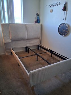 FULL SIZE BED BEIGE 10" MATTRESS