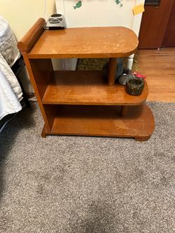 3-Tier Wooden Side Table with Shelves