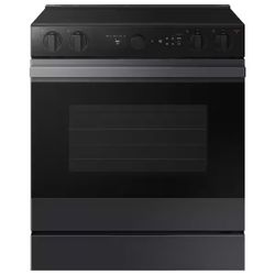 Samsung Bespoke Smart Slide-In Electric Range 6.3 cu. ft. with Air Sous Vide & Air Fry in Matte Black Steel