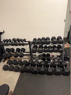 Rubber Hex Dumbbells