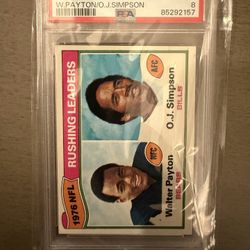 1977 Topps Walter Payton / O.J. Simpson Rushing Leaders PSA 8 (High Grade Vintage)