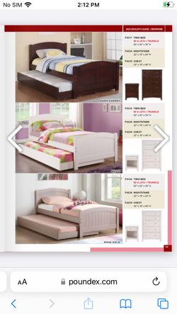 Twin Trundled Bed Frame Solid Wood New In The Box 