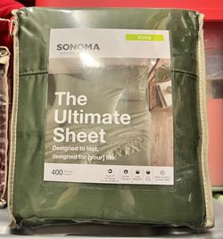 NEW Sonoma Olive Green King Sheet Set