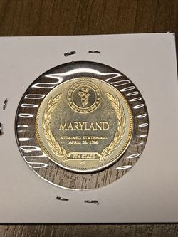 Maryland silver medal .925 Sterling Franklin Mint
