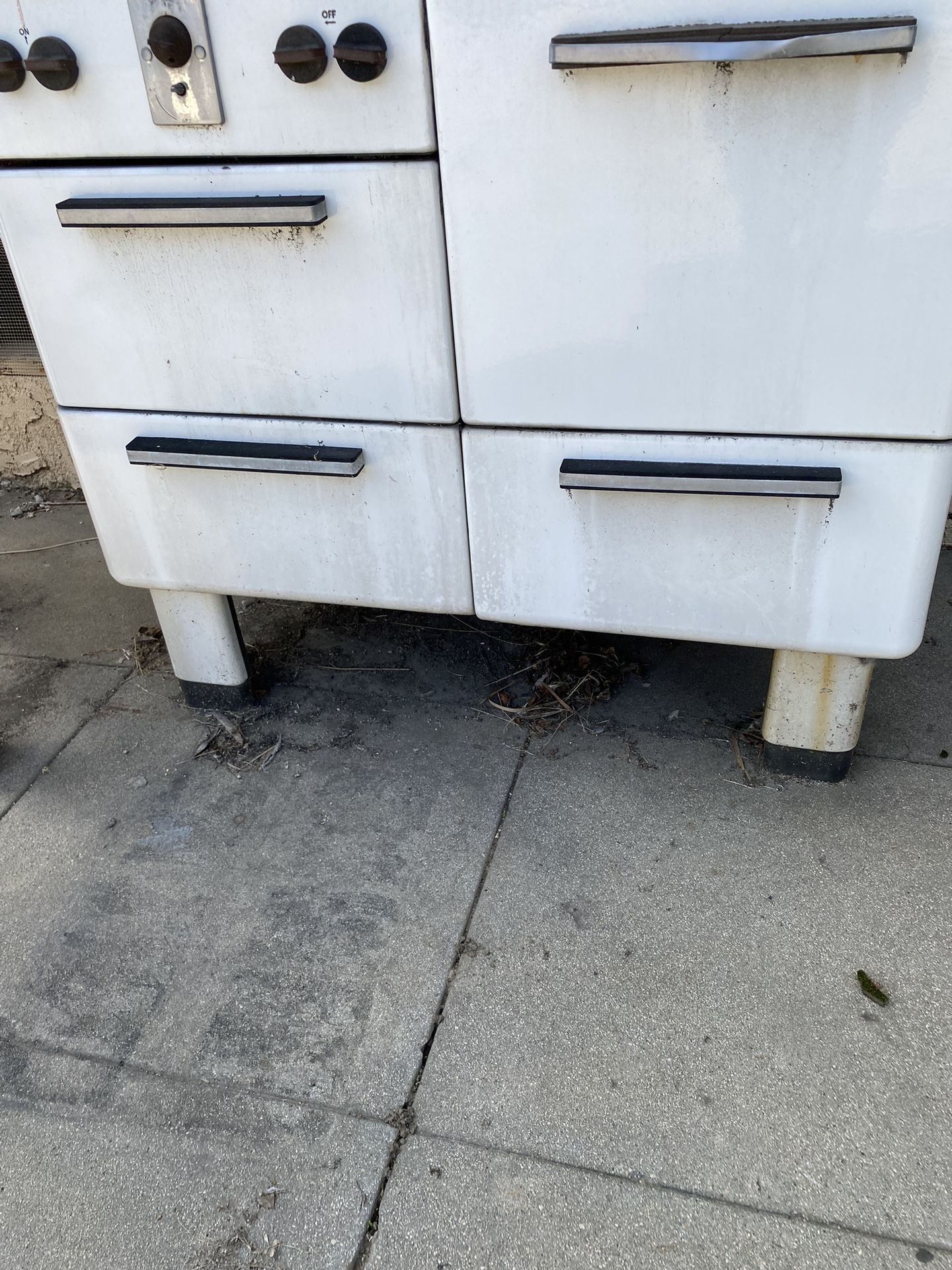Vintage 1930s Prosperity Enamel Oven with Stove Top