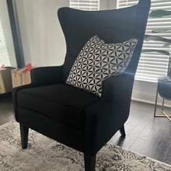 2 Black Wingback Chairs